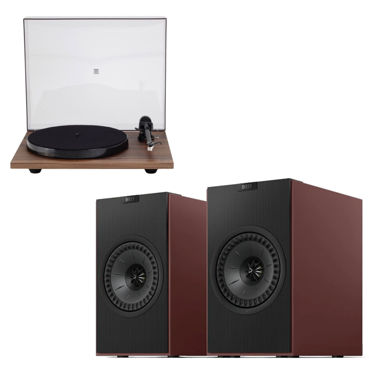 KEF Coda W Wireless Active Speakers and Rega Planar 1 (P1) Turntable Bundle
