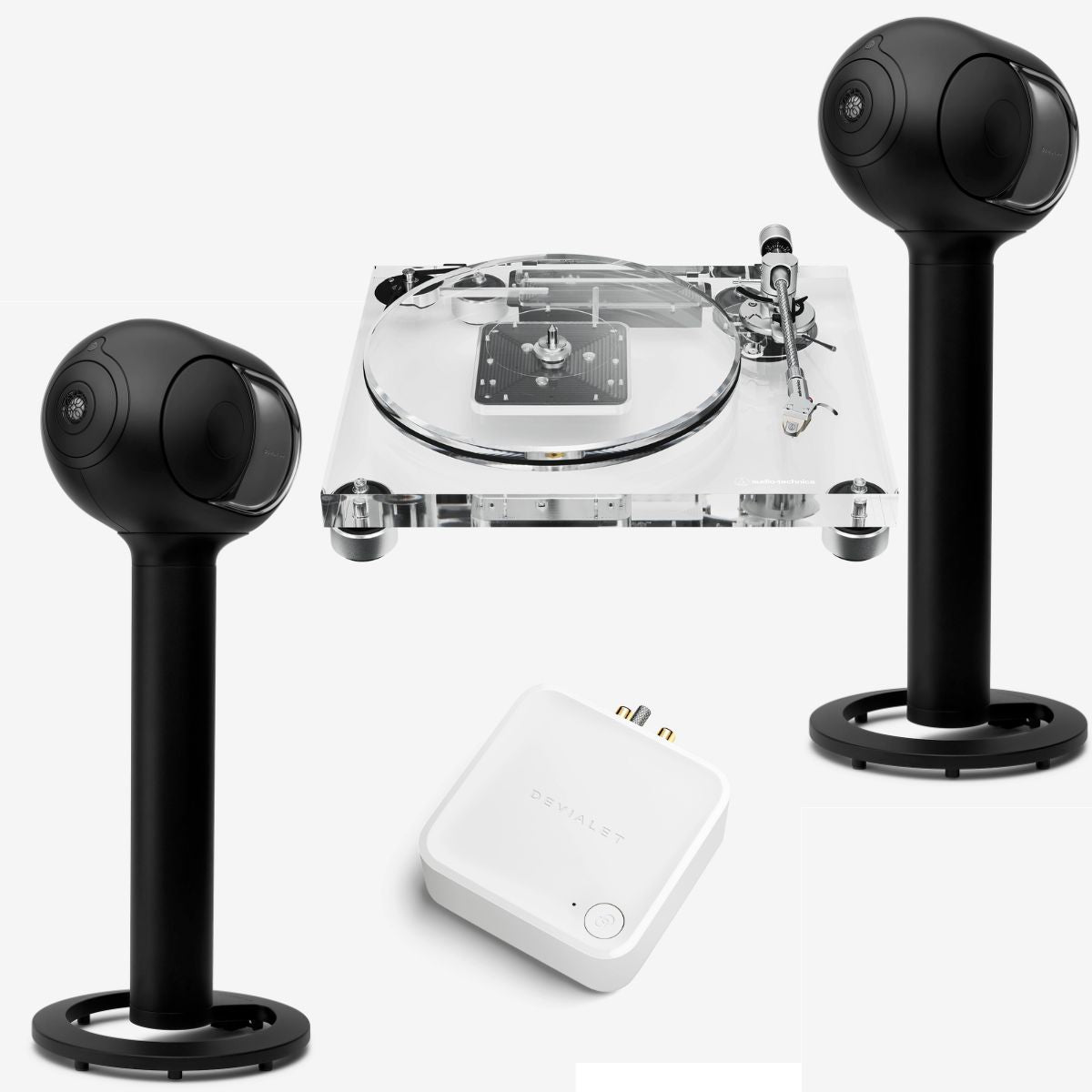 Devialet Phantom 1 Wireless Speakers + Audio Technica AT-LPA2 Bundle