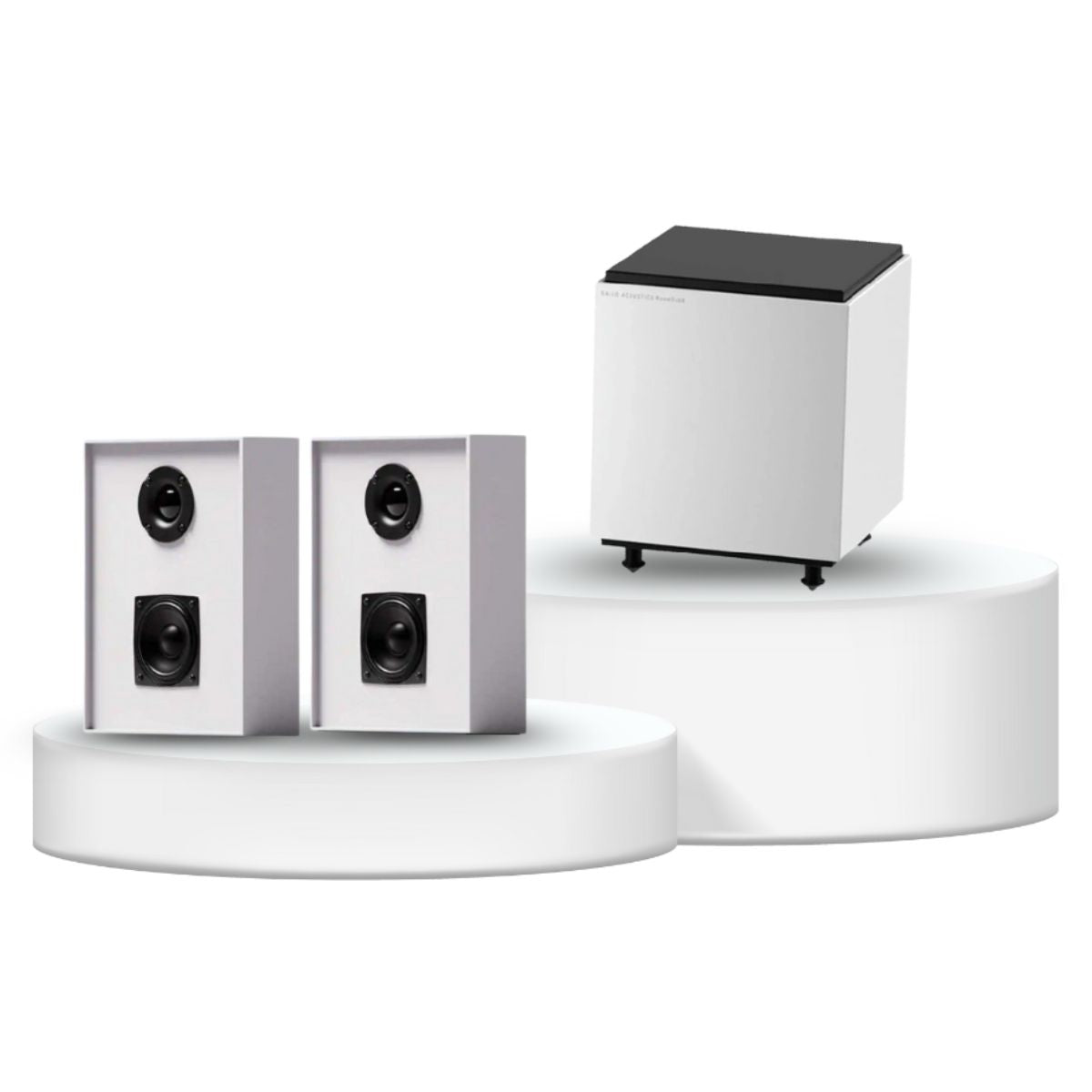 Gallo Acoustics Profile 1 Speaker and Subwoofer 2.1 Package roomsub 8 white