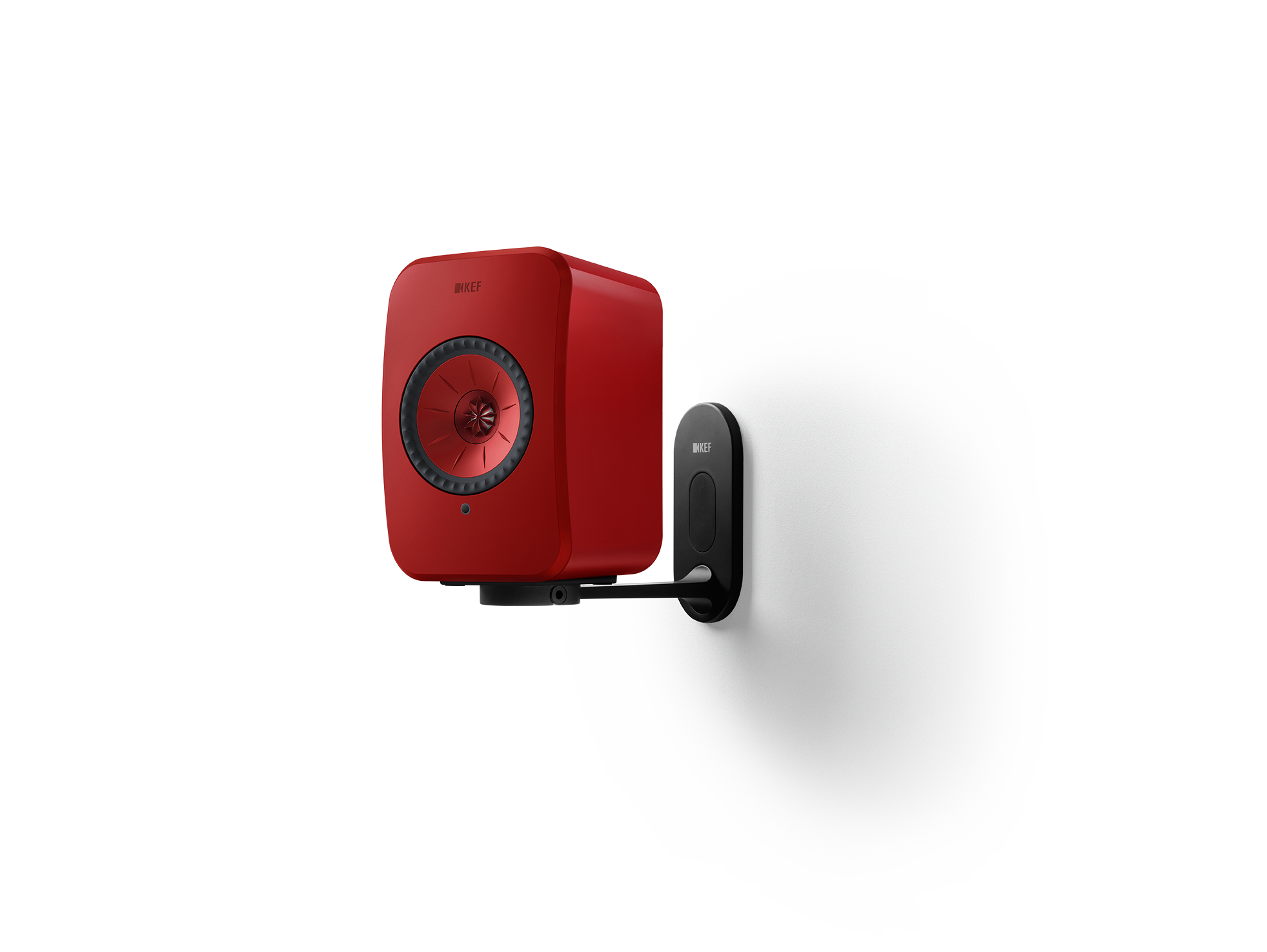 KEF B1 Bracket Black and LSXII Red