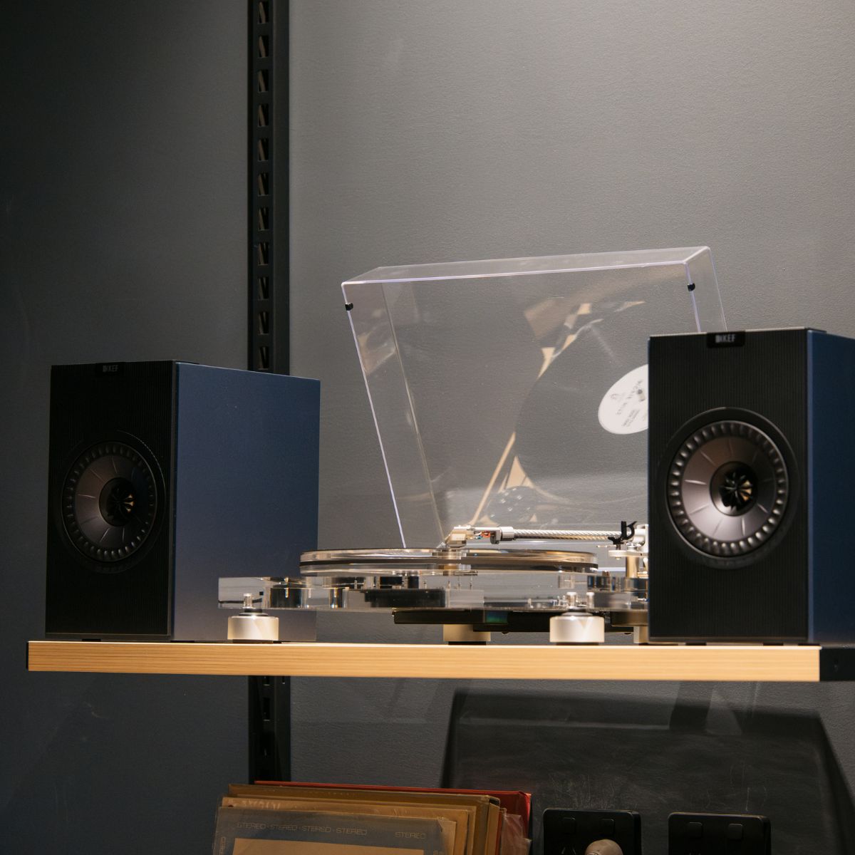 KEF Coda W Wireless Active Speakers and Audio Technica AT-LPA2 Manual Belt-Drive Turntable Bundle