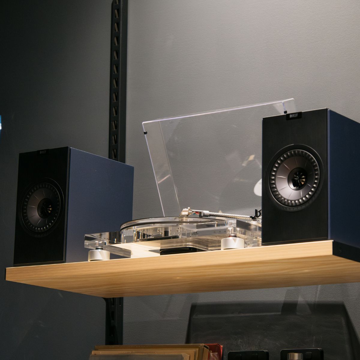 KEF Coda W Wireless Active Speakers and Audio Technica AT-LPA2 Manual Belt-Drive Turntable Bundle