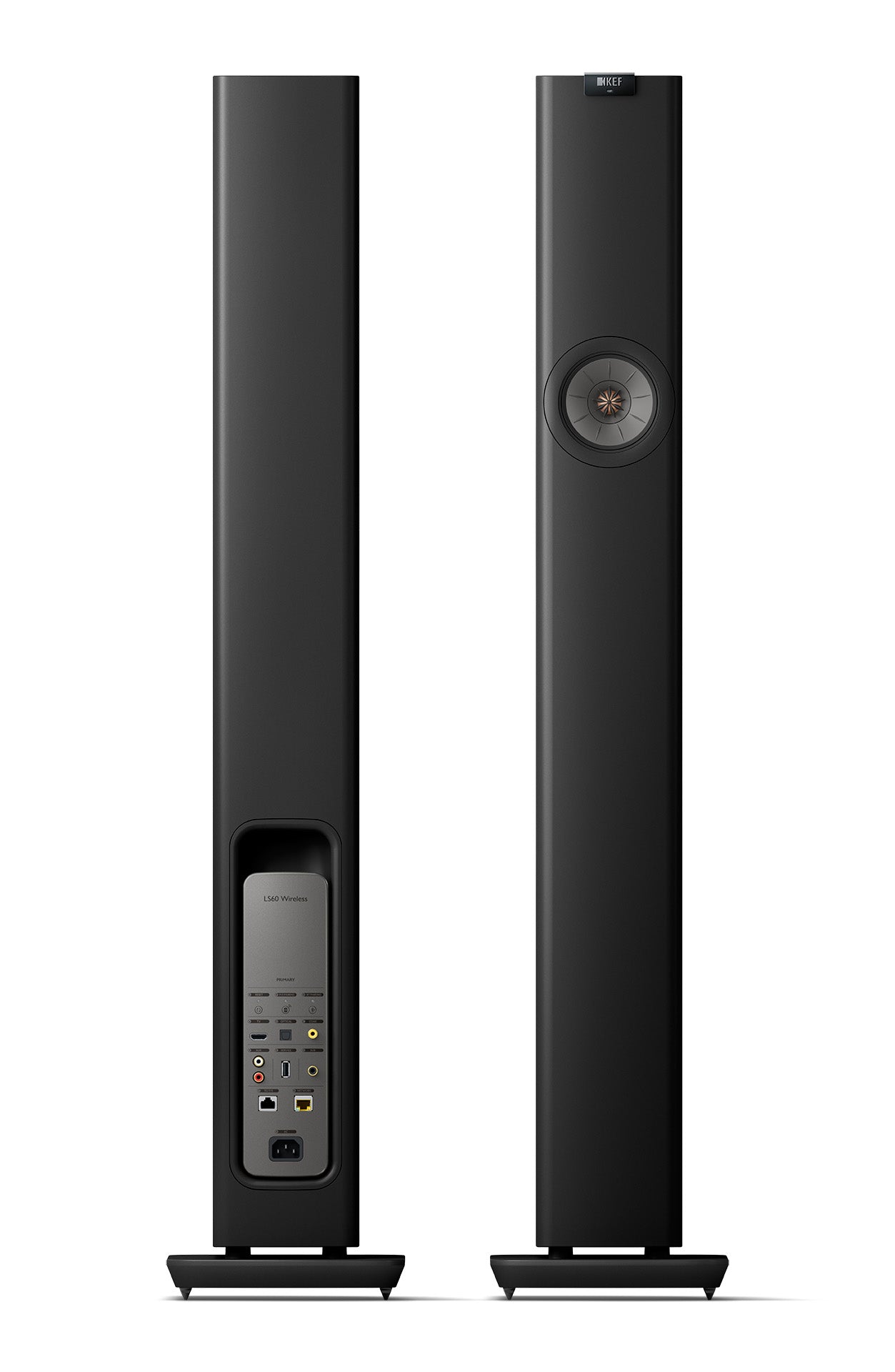 KEF LS60 Black Front and Back