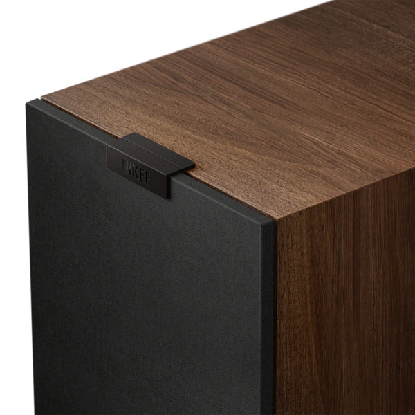 KEF Q7 Walnut Grille Closeup