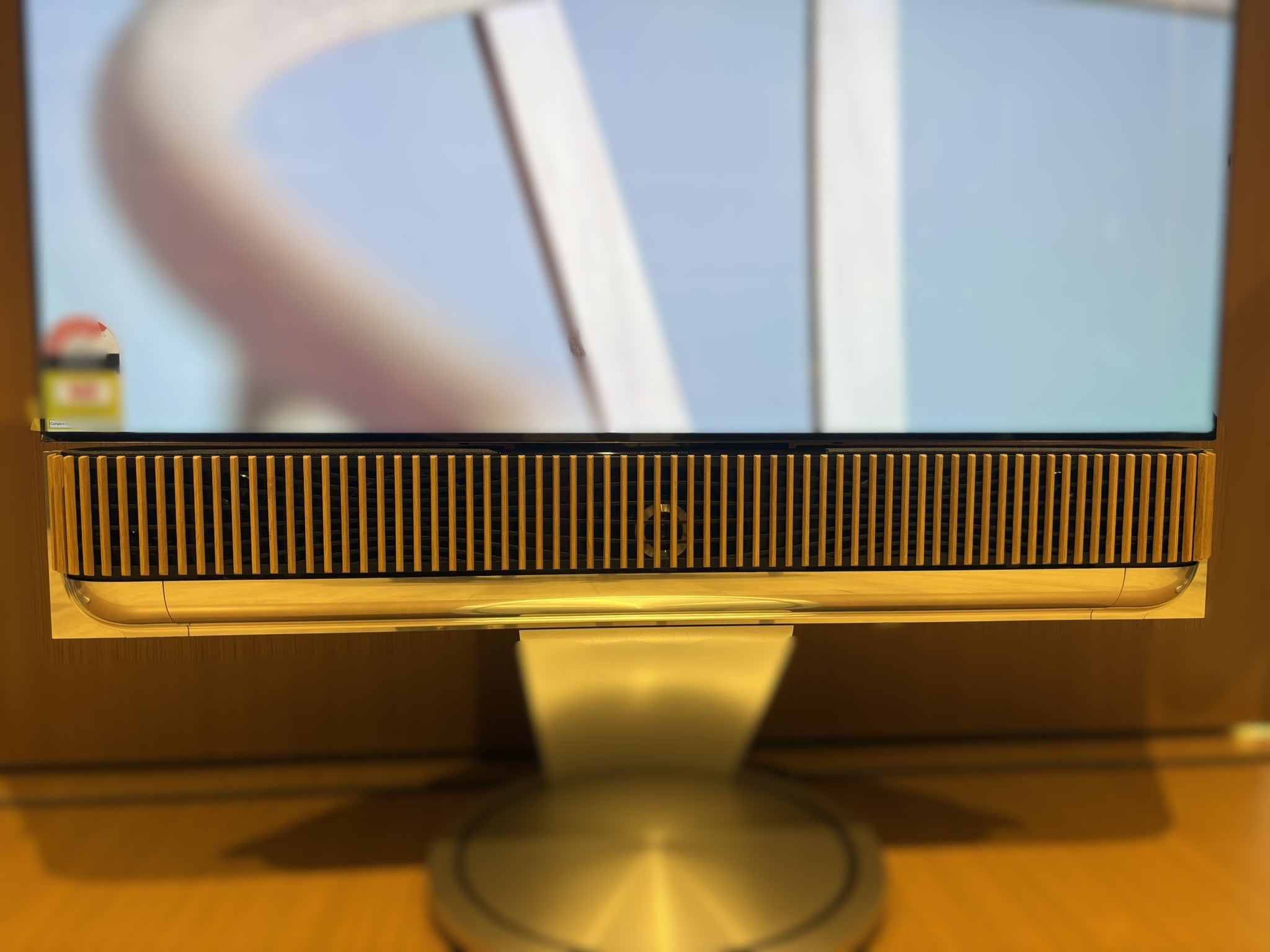 Ex Demo - Bang & Olufsen Beosound Theatre Soundbar 55", Aluminium / Oak (Optional Motorised Floorstand)