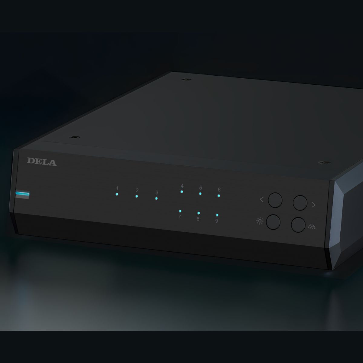 dela-melco-s50-network-switch-black-front-angled-zoom