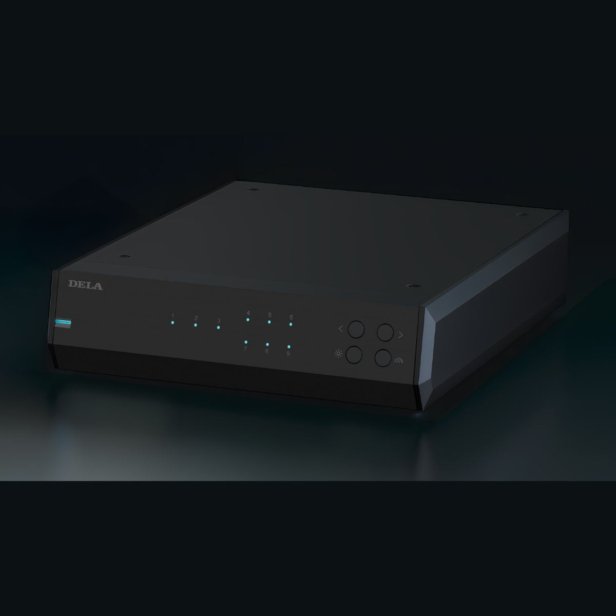 dela-melco-s50-network-switch-black-front-angled
