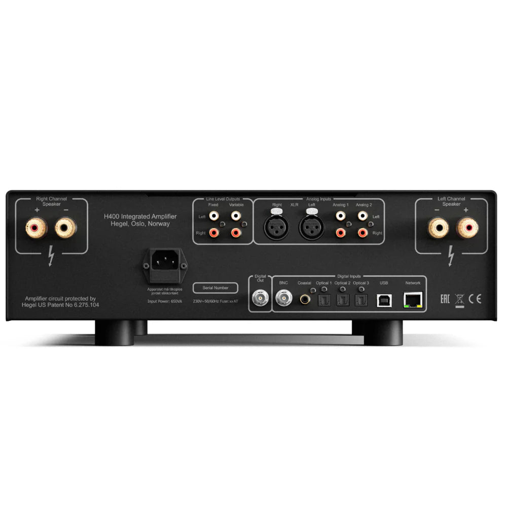Hegel H400 Integrated Streaming Amplifier Rear