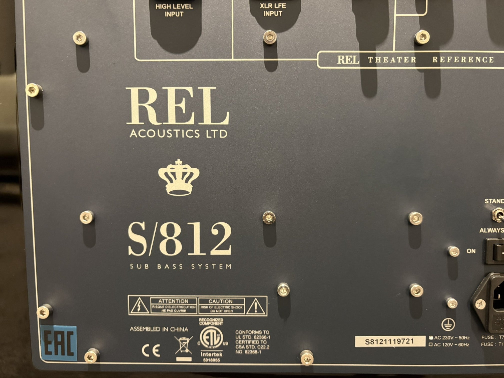 REL S/812 Subwoofer - As Traded