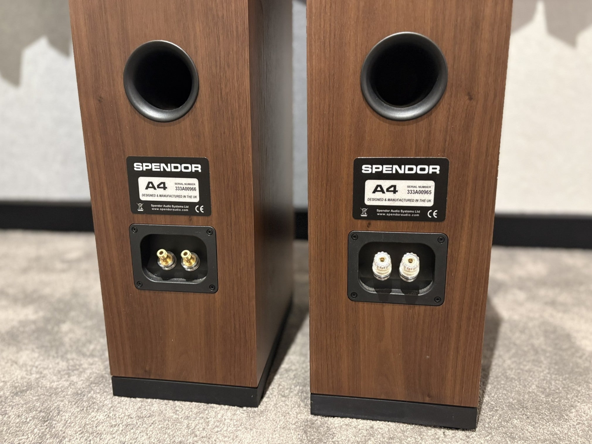 Spendor A4 Compact Floorstanding Speakers, Walnut - Consignment