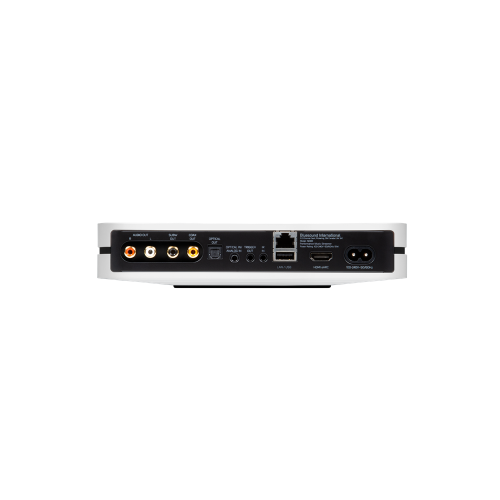 White Bluesound Node (N132) Wireless Music Streamer Rear