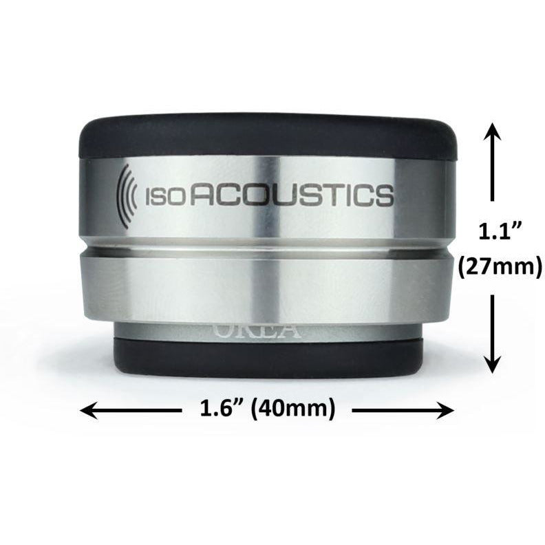 Each Graphite will hold up to 1.8kg and have a coloured ring on the bottom isolator that denotes the model and weight capacity. The OREA series are packaged individually to allow greater flexibility when determining the number of units to use. We recommend a minimum of 3 units under each component, depending on weight.