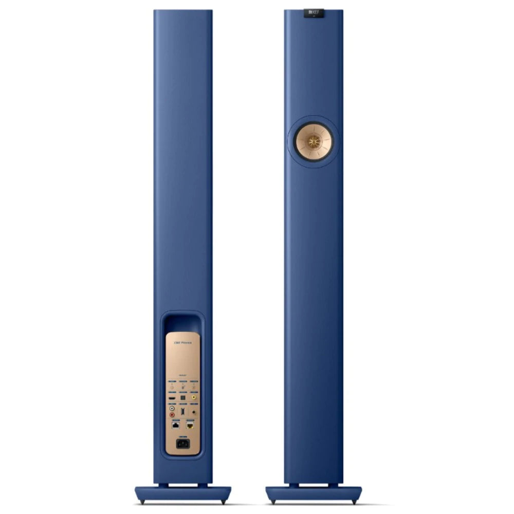KEF LS60 Blue Front and Back