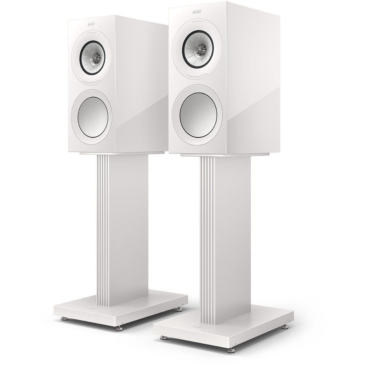 KEF R3 Meta White and S3 Stand White