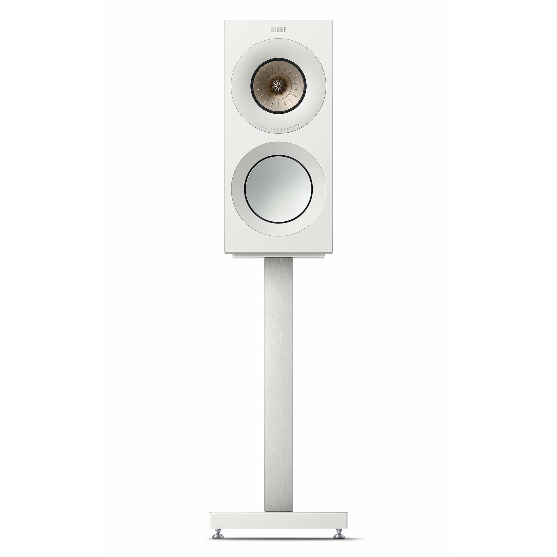 KEF Reference 1 Meta Champagne and S-RF1 White Front