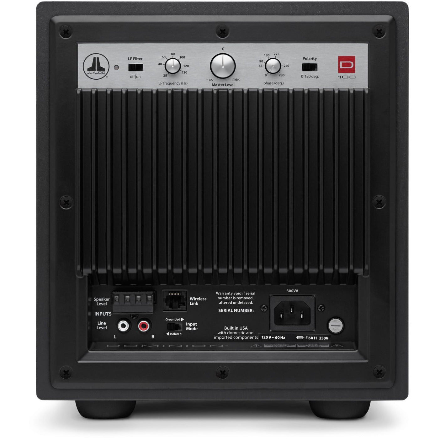 Black Ash JL Audio d108 Subwoofer Rear