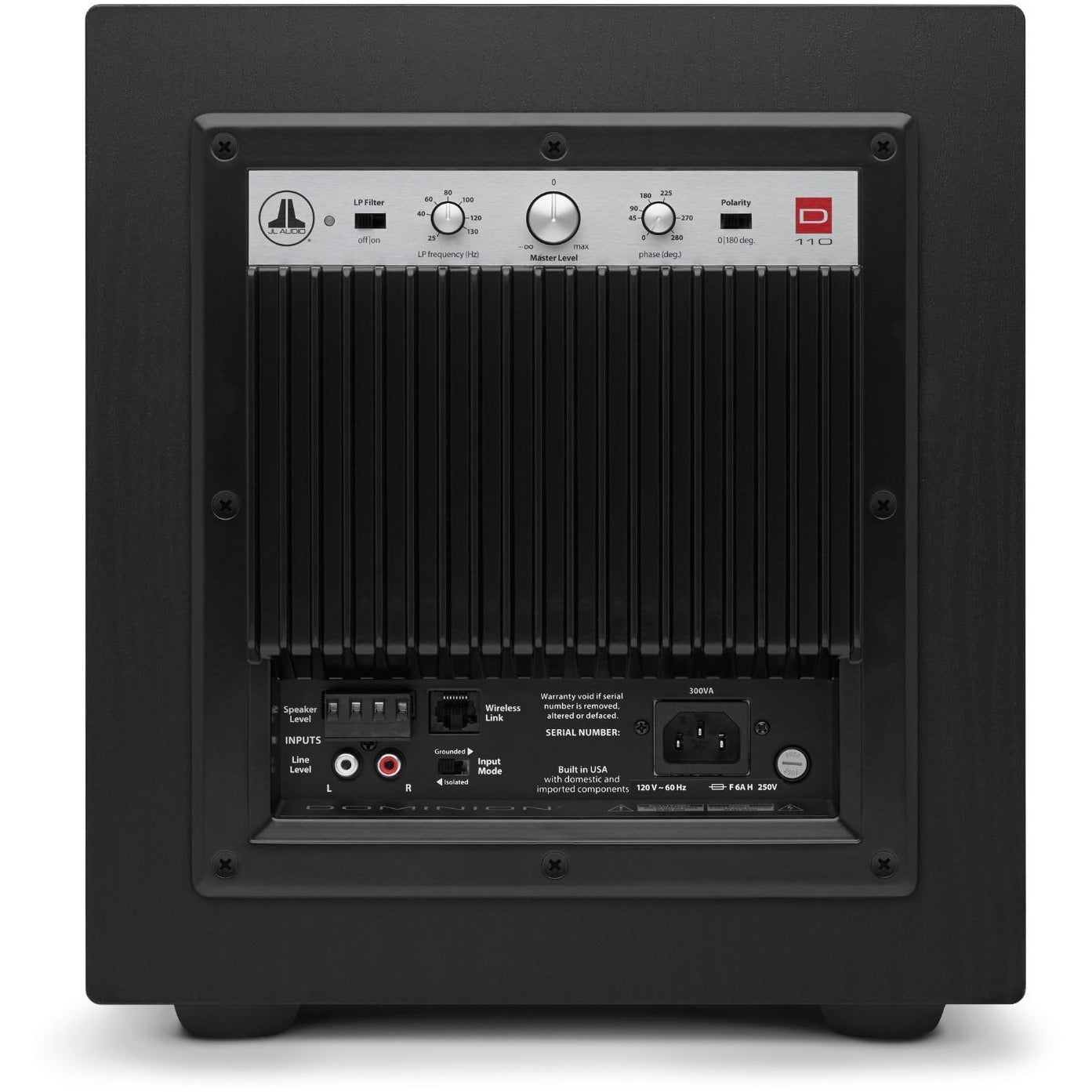 Black Ash JL Audio d110 Subwoofer Rear