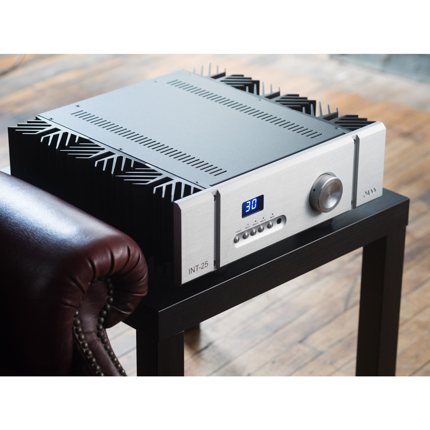 Silver Pass Labs INT-25 Integrated Amplifier on Stool