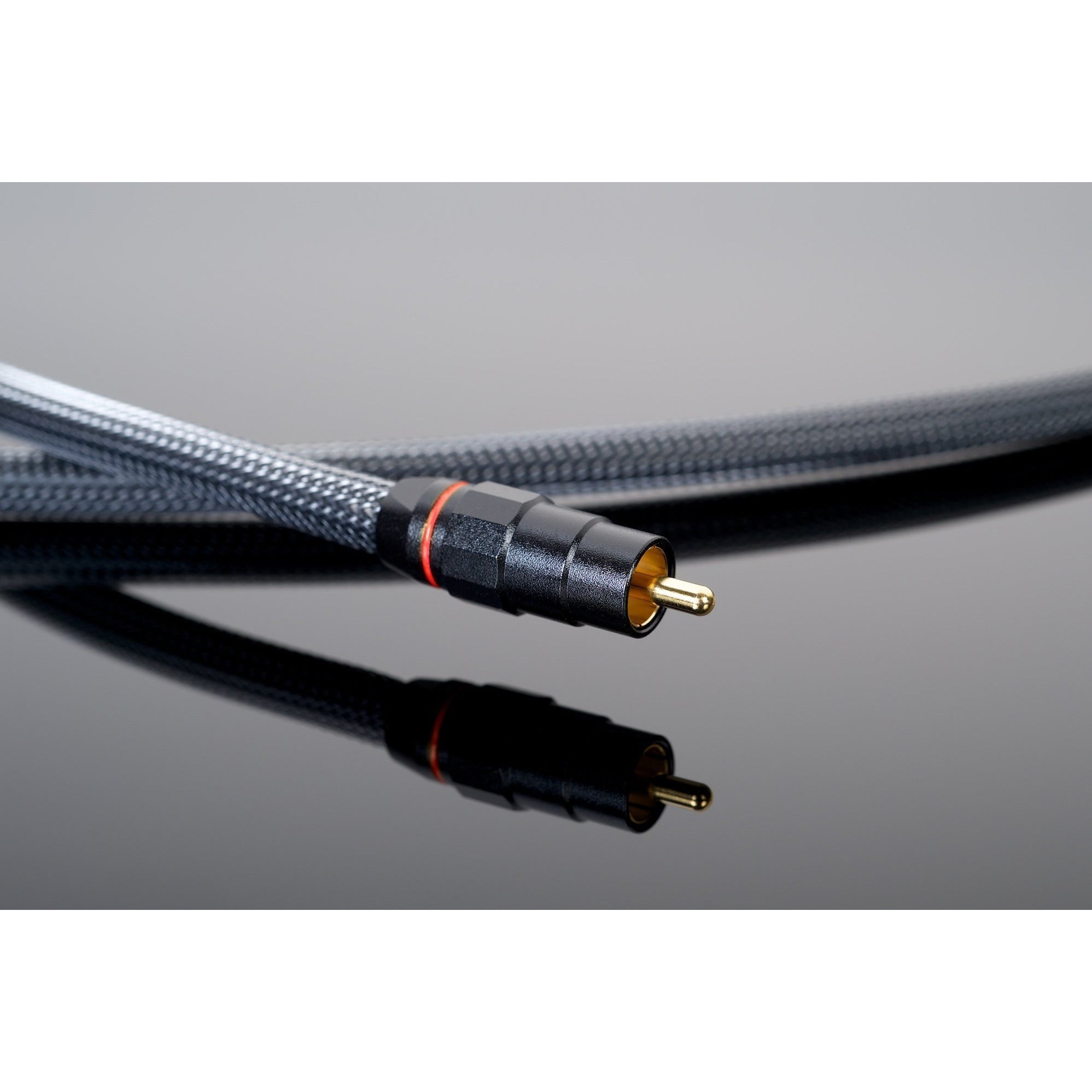 Transparent Premium Digital Audio Interconnect RCA Closeup 2