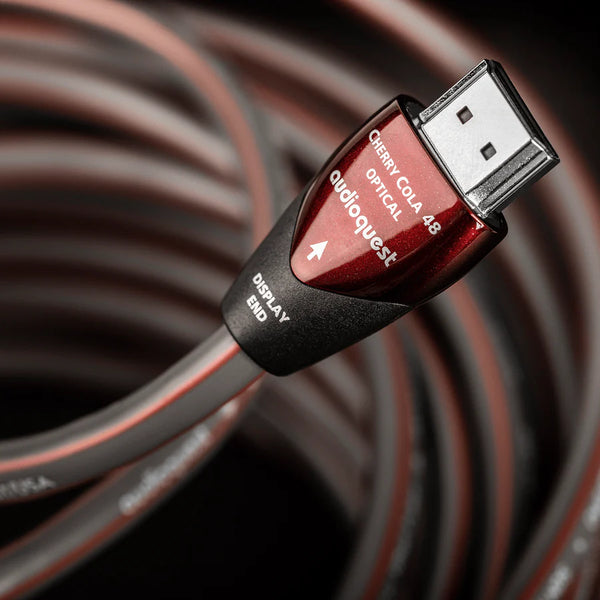 AudioQuest Cherry Cola 48 Active Optical HDMI Cable Closeup