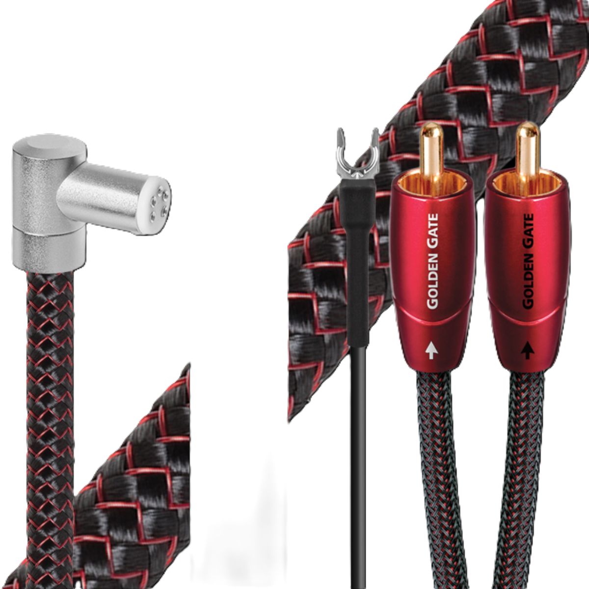 AudioQuest Golden Gate Analog Interconnect (Turntable Cable JIS 90 degree - RCA with Ground Wire)