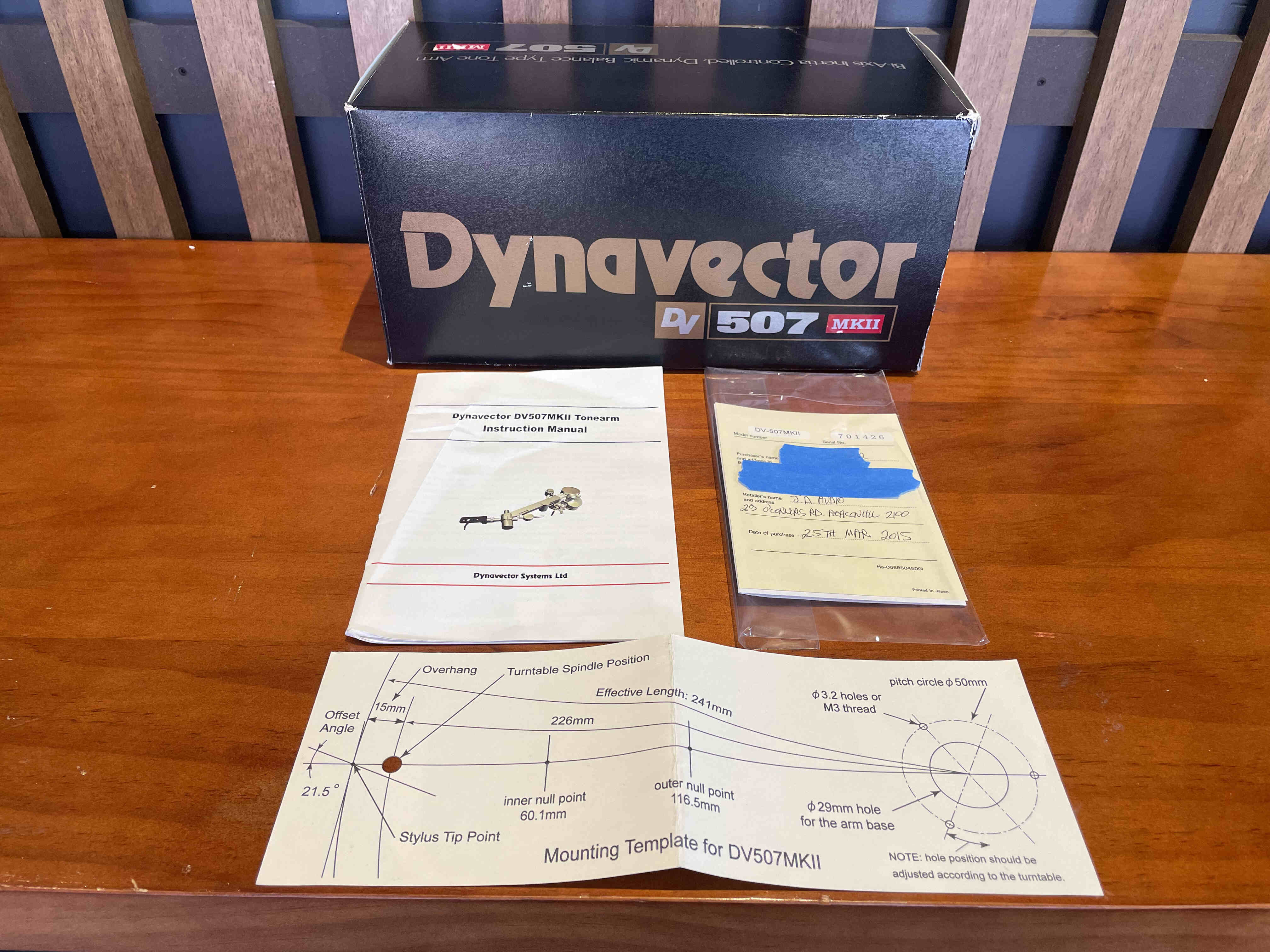 Dynavector DV507 MkII Tonearm - Consignment