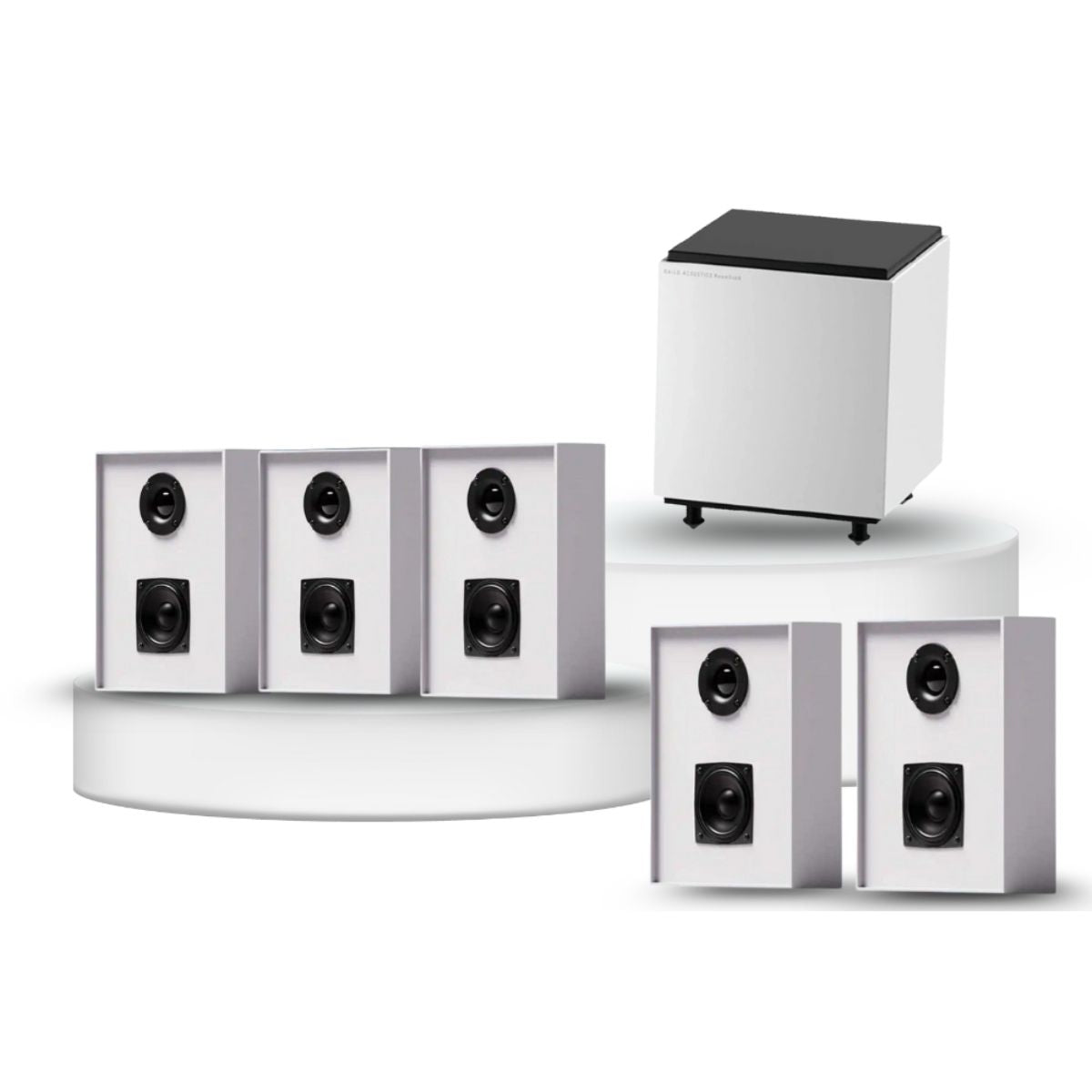 Gallo Acoustics Profile 1 Speaker and Subwoofer 5.1 Package roomsub 8 white