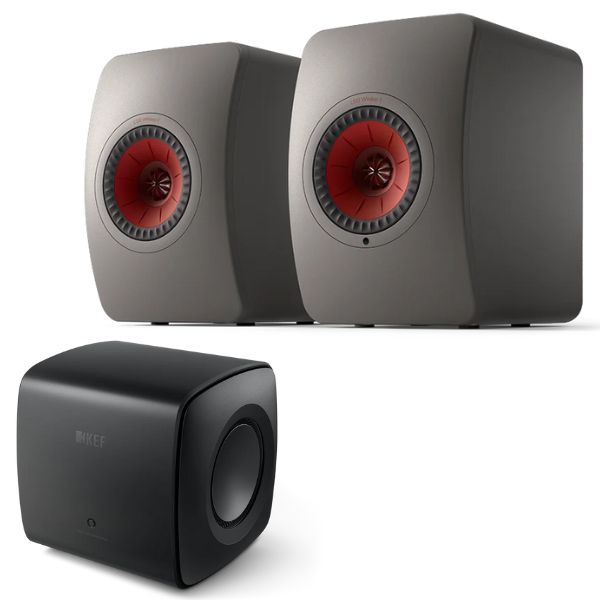 KEF LS50 Wireless Titanium and KC62 Black Bundle