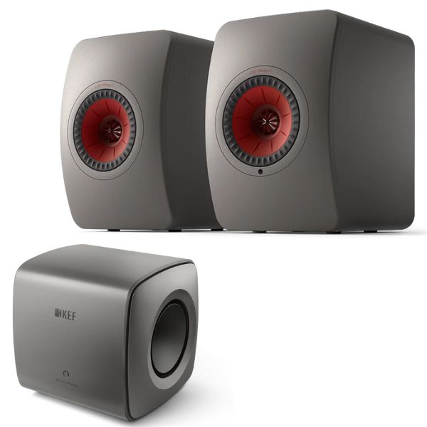 KEF LS50 Wireless 2 Titanium and KC62 Titanium Bundle