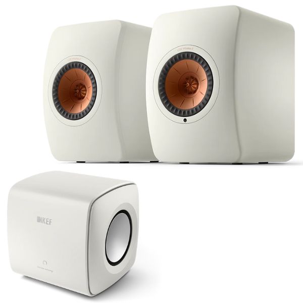 KEF LS50 Wireless 2 White and KC62 White Bundle