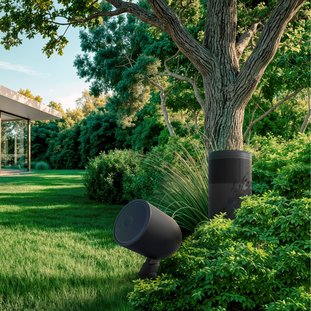 KEF Landscape P6Q 6.5” Uni-Q Satellite 4.1  Outdoor Speaker System with KASA 4-250M Amplifier