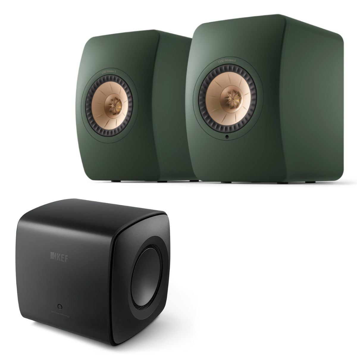 KEF LS50 Wireless II Active Speakers + KC62 Subwoofer Bundle