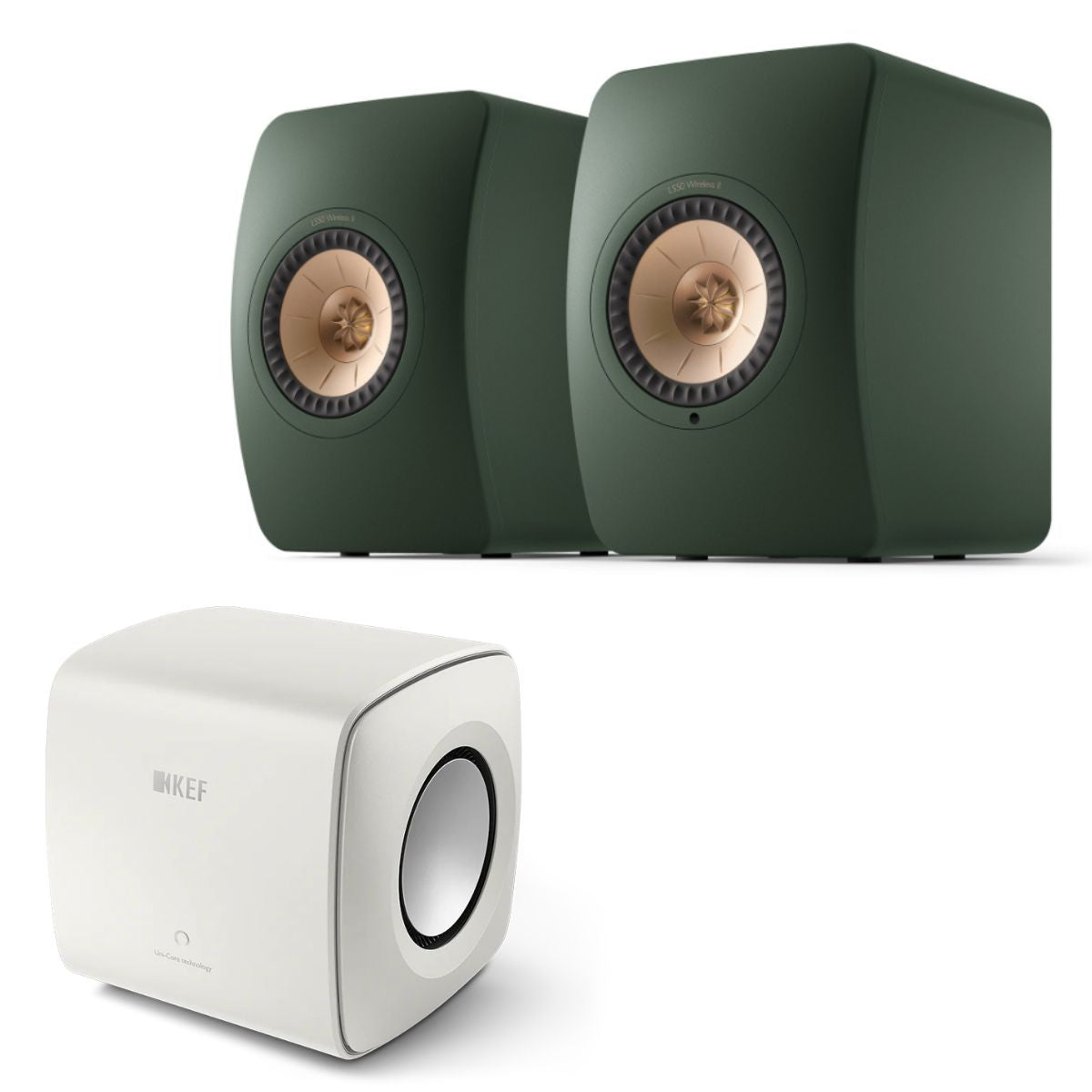 KEF LS50 Wireless II Active Speakers + KC62 Subwoofer Bundle