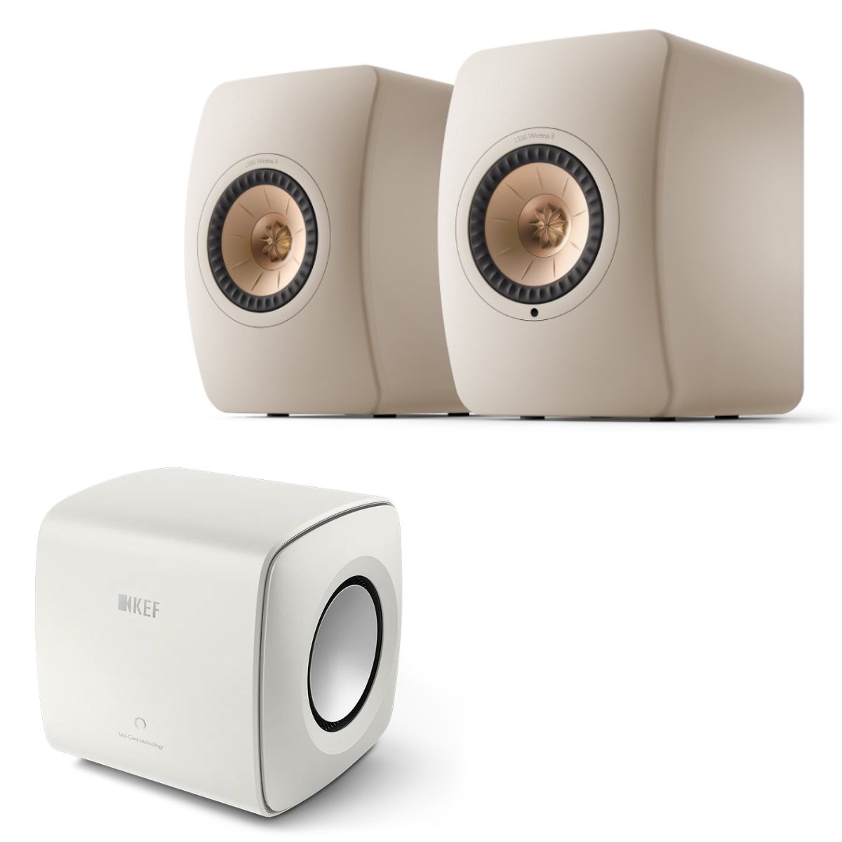 KEF LS50 Wireless II Active Speakers + KC62 Subwoofer Bundle