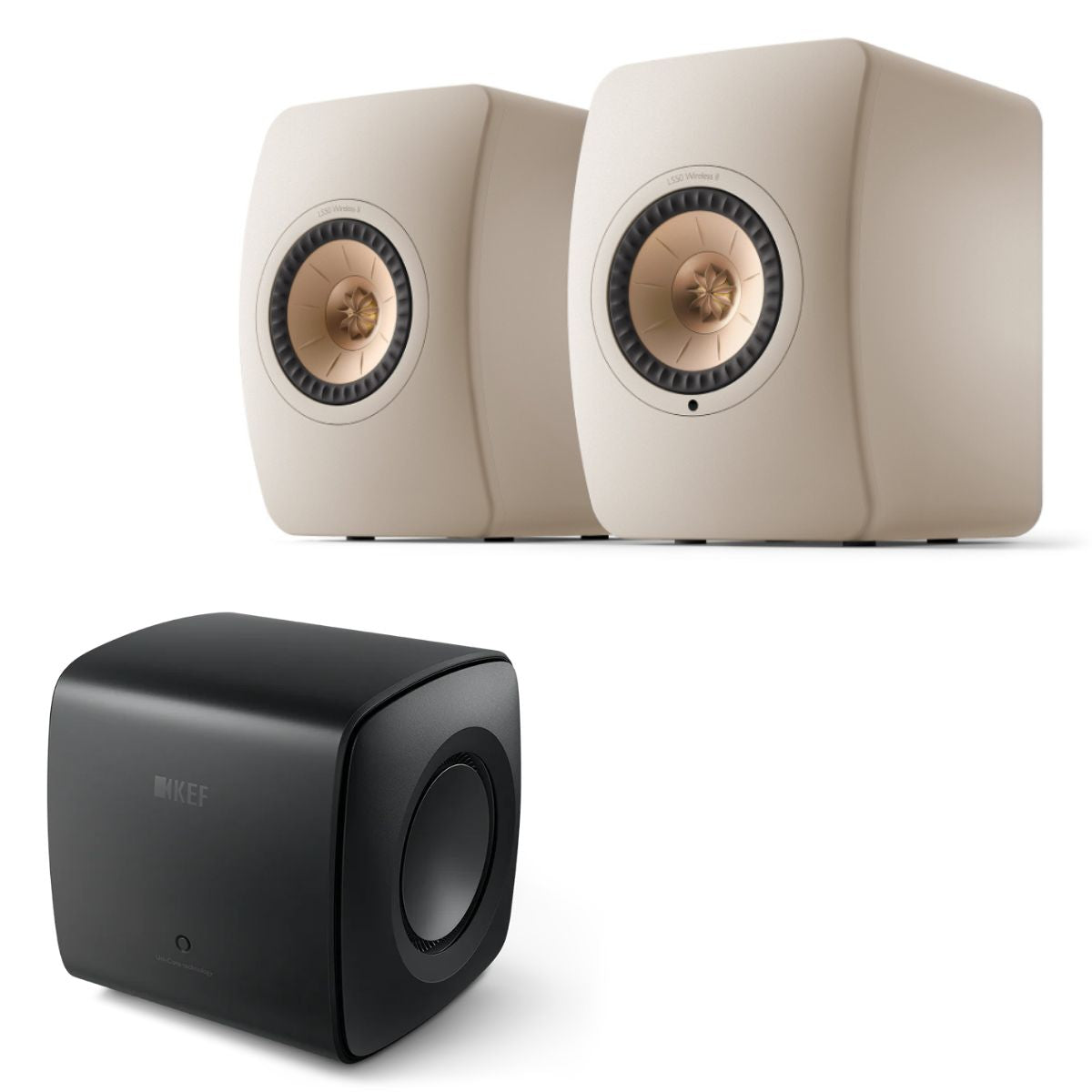 KEF LS50 Wireless II Active Speakers + KC62 Subwoofer Bundle
