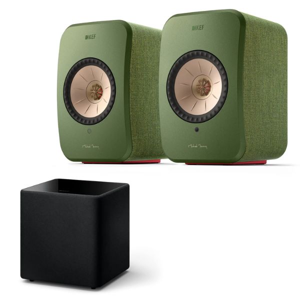 Kef LSX II Wireless HiFi System (LSX2) + Kube 10 MIE Active Subwoofer Bundle