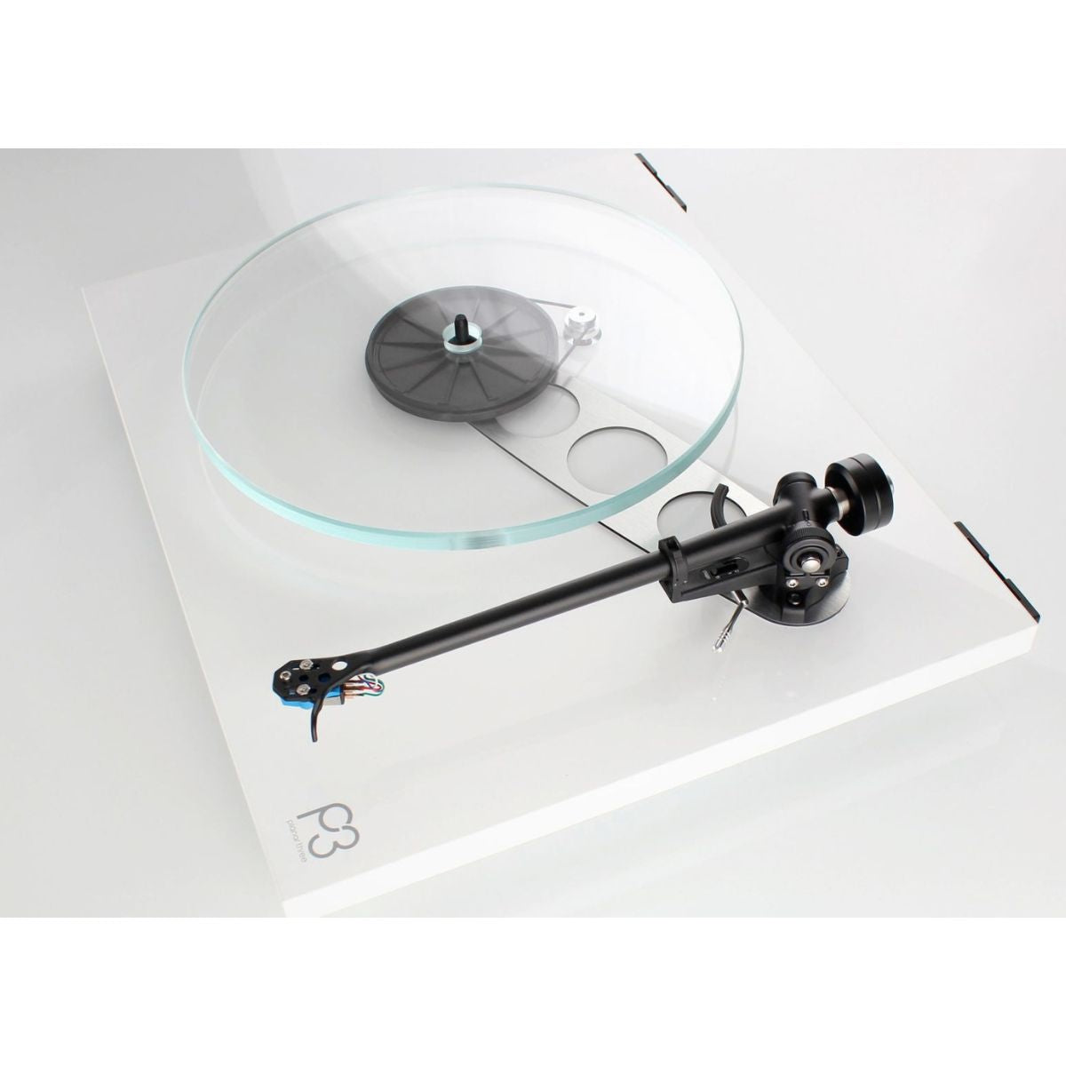 Rega Planar 3 Turntable white angled