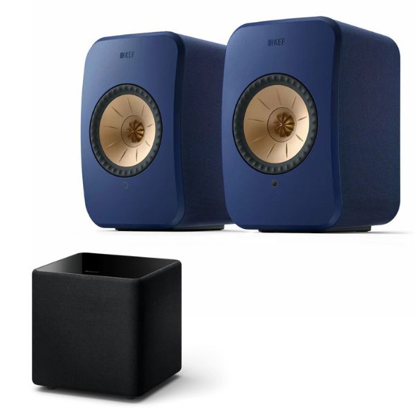 Kef LSX II Wireless HiFi System (LSX2) + Kube 8 MIE Active Subwoofer Bundle