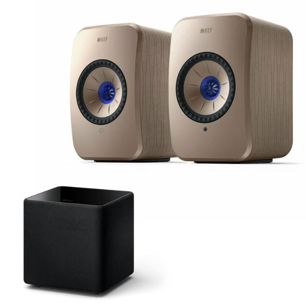 Kef LSX II Wireless HiFi System (LSX2) + Kube 8 MIE Active Subwoofer Bundle