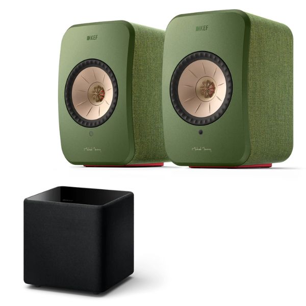 Kef LSX II Wireless HiFi System (LSX2) + Kube 8 MIE Active Subwoofer Bundle