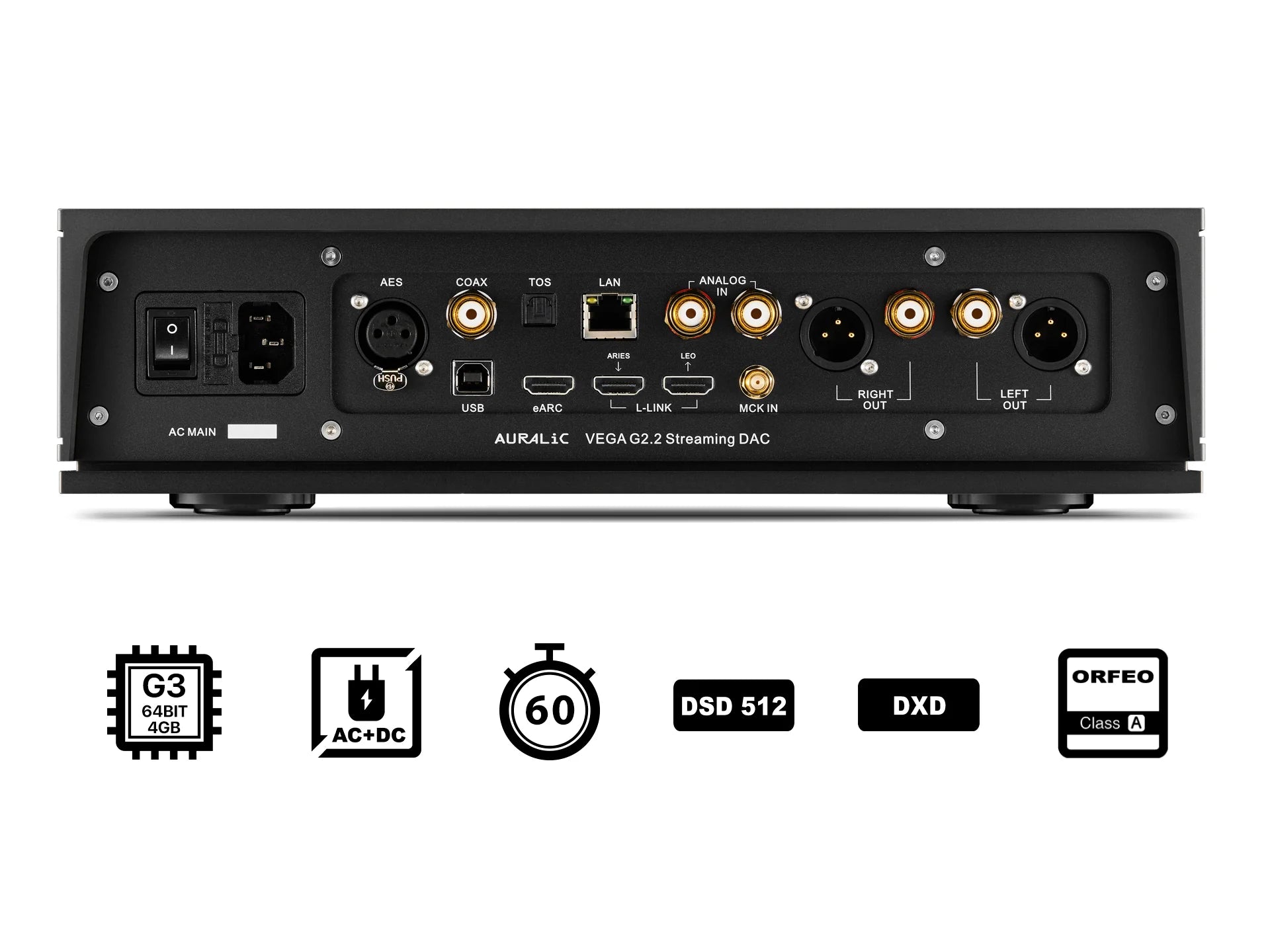 Auralic VEGA G2.2 Streaming DAC Preamplifier Rear
