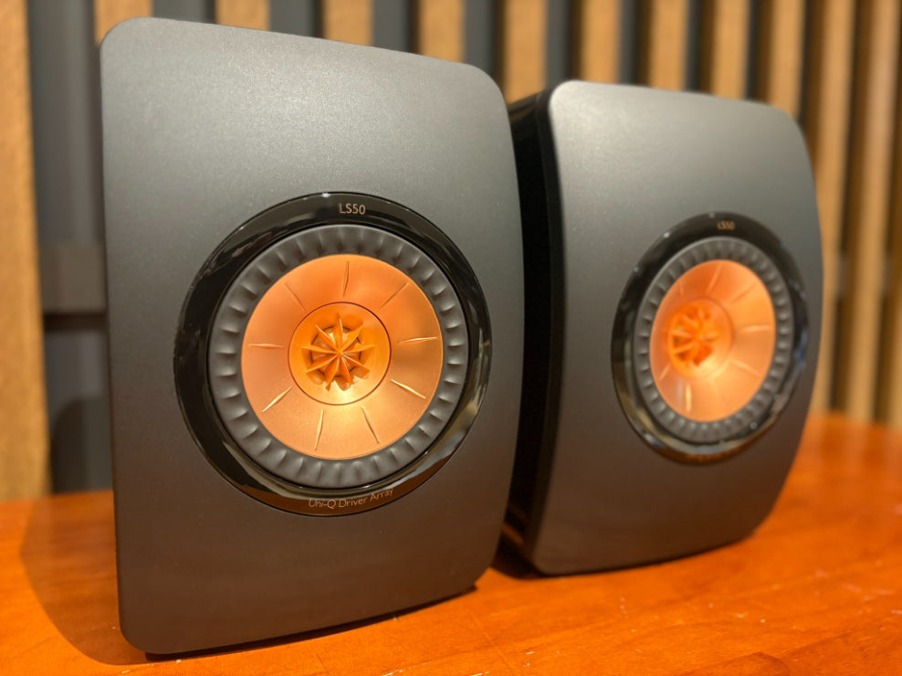 kef-ls50-mk1-black-copper-front-off-centre
