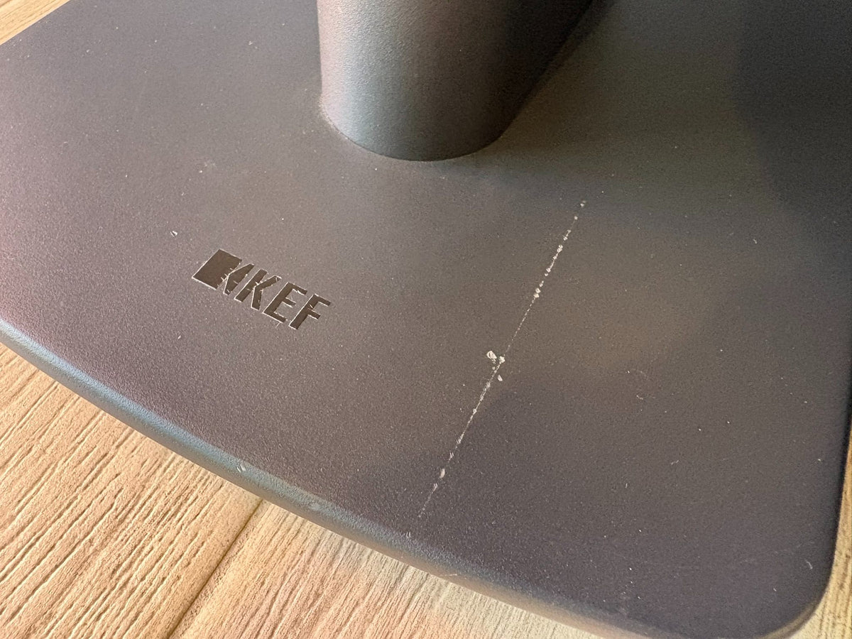KEF LS50 Wireless II Speakers Red, and KEF Performance Stands Black - Consignment