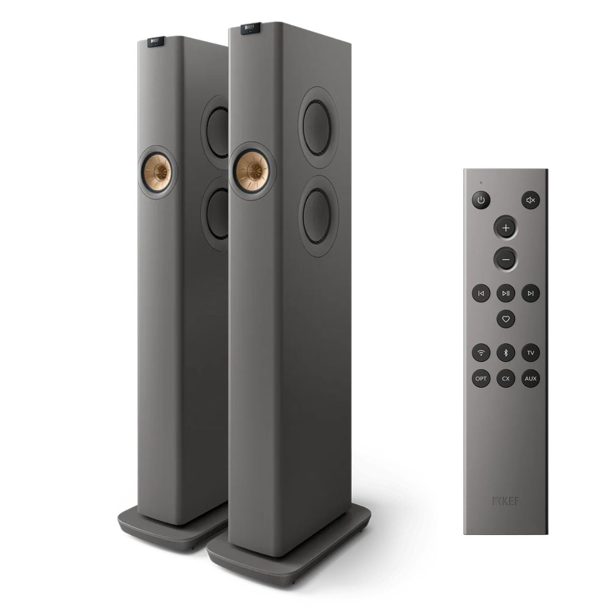 KEF LS60 Wireless Floorstanding Speakers and KEF C3 Remote Bundle