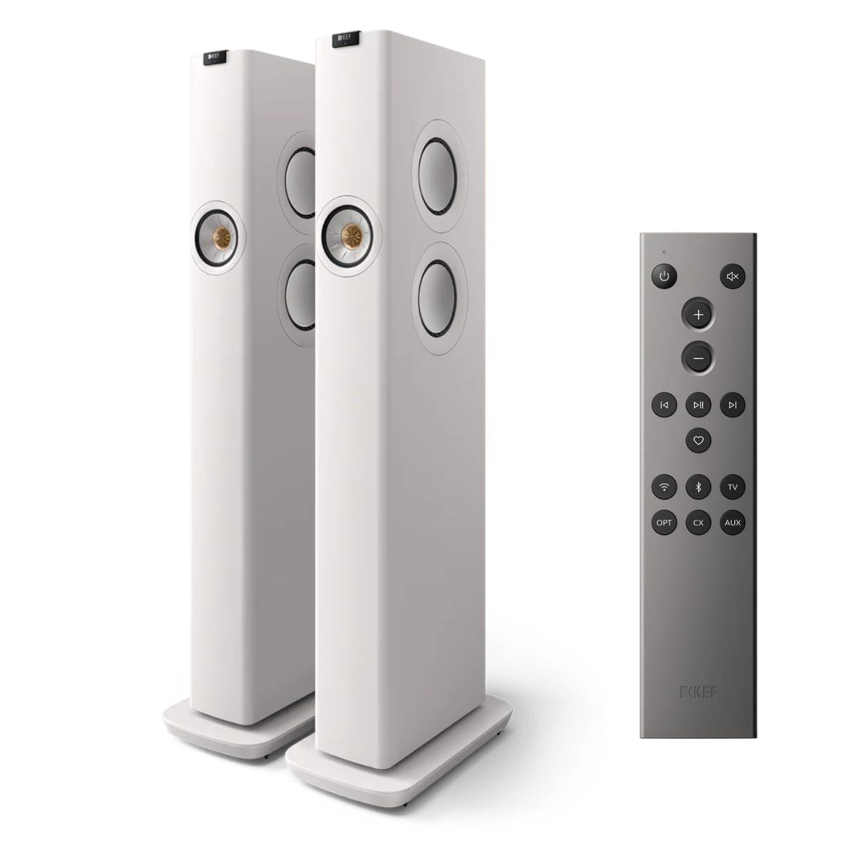 KEF LS60 Wireless Floorstanding Speakers and KEF C3 Remote Bundle