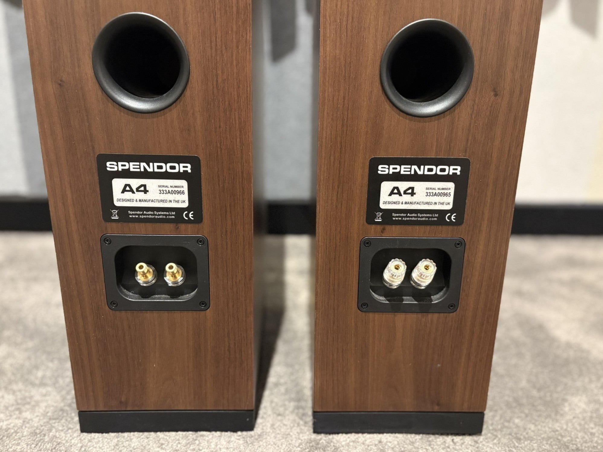 Spendor A4 Compact Floorstanding Speakers, Walnut - Consignment