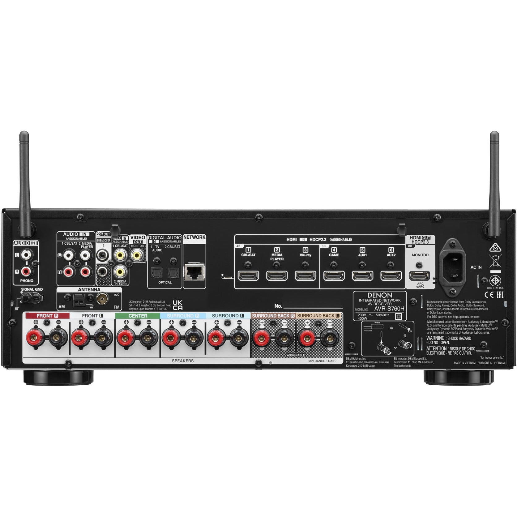 Denon AVR-S760 AV Receiver 7.2 Channel 8K