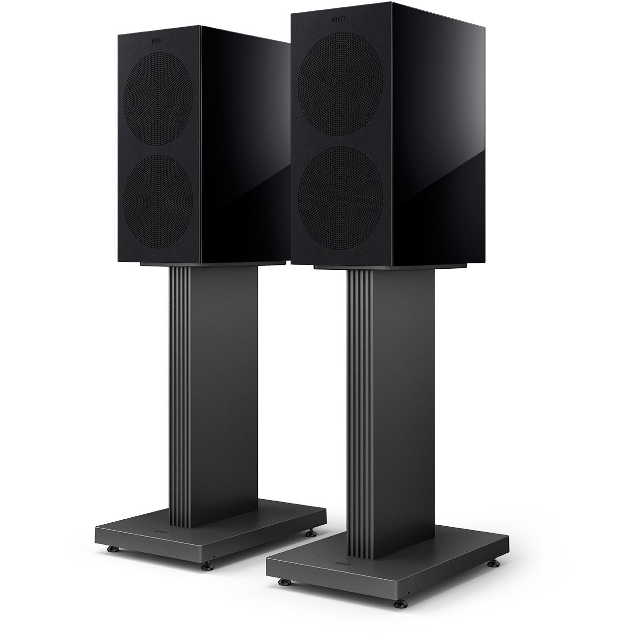 KEF R3 Meta Black and S3 Stands Black Grille