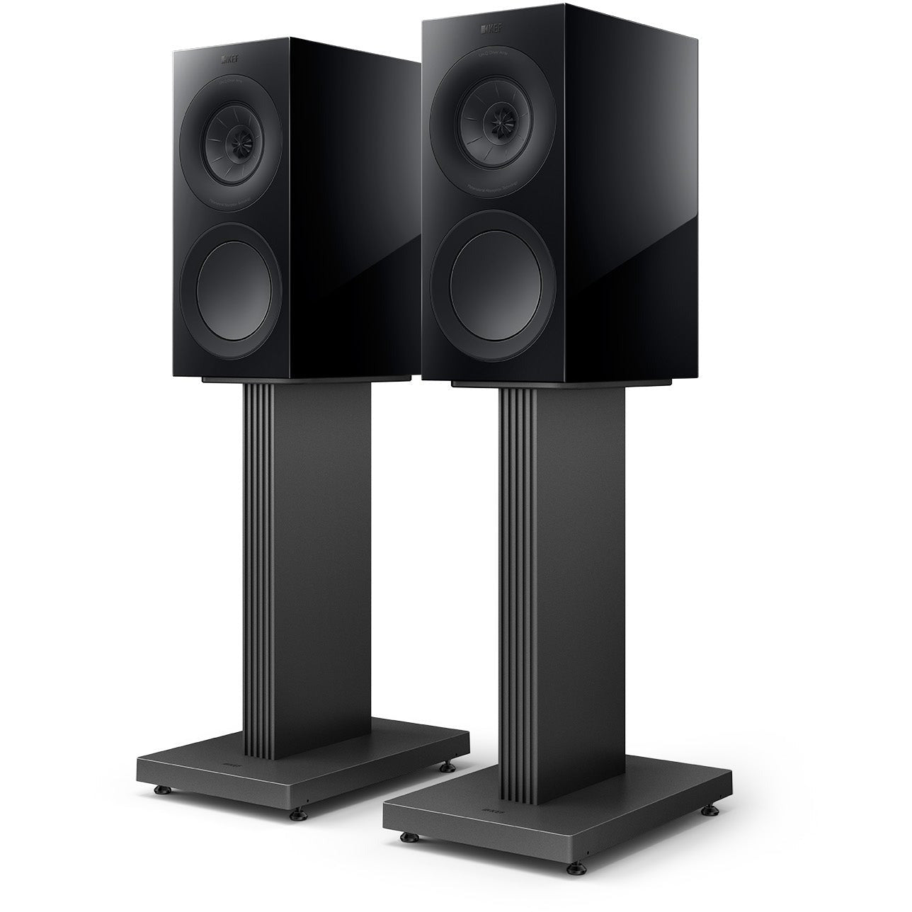 KEF R3 Meta Black and S3 Stands Black