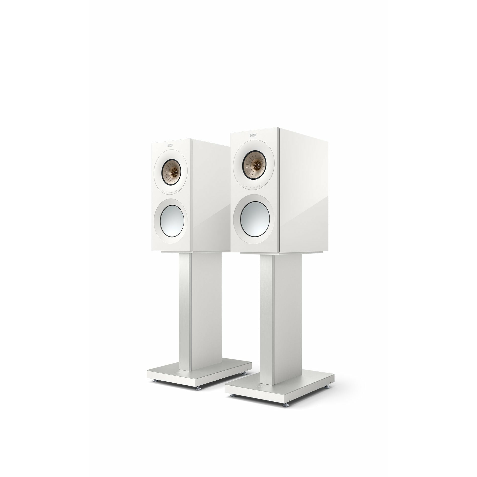 KEF Reference 1 Meta Champagne and S-RF1 White
